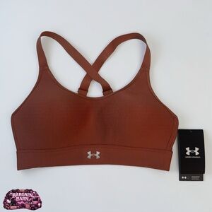Under Armour Infinity Mid 2.0 Sports Bra Womens Small Crossback Rust Orange NWT
